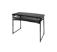 Aktive Mesa plegable 63089 – Negro 120×60×60/70 cm, altura ajustable, soporta 30 kg, con asa y red