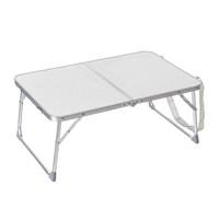 Mesa Plegable Camping y Playa 60x40x25 cm, Mesa Picnic maletín, portátil con asa y Correa Transporte, Patas Plegables Aluminio, Tablero MDF Aspecto Texturizado Blanco, compacta y Ligera.