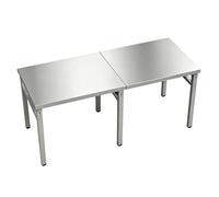 Mesa plegable comercial de acero inoxidable, mesa de trabajo isla cocina de alta resistencia para preparación de alimentos, restaurante y catering | Mesa de trabajo portátil para cocina(100x60x75cm)