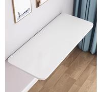 Mesa Plegable compacta de Pared de 60 x 40 cm: Escritorio Flotante para portátil y Comedor Que Ahorra Espacio. Diseño Elegante para Espacios pequeños. Fácil instalación. Acabado en Blanco.