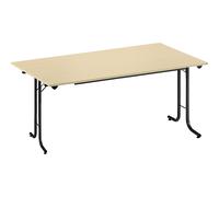 Mesa plegable, con bordes redondeados armazón de tubo redondo, tablero rectangular