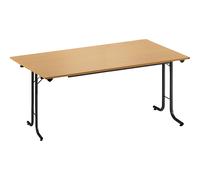 Mesa plegable, con bordes redondeados armazón de tubo redondo, tablero rectangular
