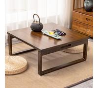 Mesa Plegable Cuadrada de Tatami de Madera Maciza: Escritorio de Comedor Compacto y bajo para Espacios reducidos, Ideal para Hacer tareas, Comer y estudiar, versátil Mesa de Noche o de Orden
