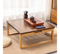 Mesa Plegable Cuadrada de Tatami de Madera Maciza - Escritorio de Comedor Compacto y bajo para estudiar, Hacer tareas y Comer - Mesa de computadora pequeña y versátil para Espacios reducidos