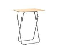 Mesa Plegable Cuadrada | Mesa Auxiliar Plegable Multiusos | Natural | 48 x 38 x 66 CM