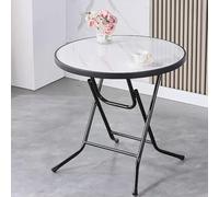 Mesa plegable de 100 cm, mesa de jardín grande, 90 cm, mesa plegable para balcón, 80 cm, portátil, resistente a la intemperie, 70 cm, mesa auxiliar redonda de 60 cm, para interior y exterior (7