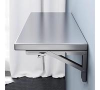 Mesa plegable de acero inoxidable 304 para montar en la pared, estante de cocina de grado alimenticio, perfecto para sala de estar, balcón, baño, cuarto de lavado (31.5 x 15.7 pulgadas)