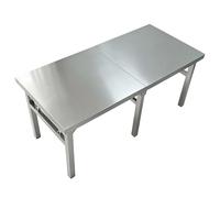 Mesa plegable de acero inoxidable Banco trabajo comercial mesa de utilidad portátil plegable para cocina, banco de trabajo de preparación de alimentos barbacoa al aire libre restaurante(120x50x55cm)