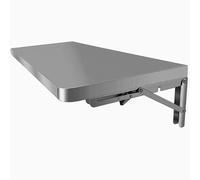 Mesa plegable de acero inoxidable con diseño de hojas colgantes que ahorra espacio y estante flotante invisible para cocinas pequeñas, lavanderías y espacios de vida compactos