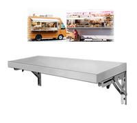 Mesa Plegable de Acero Inoxidable con Estante de Pared para concesiones, de 61, 91 y 101 cm, con Hojas abatibles flotantes, para caravanas, Camiones de Comida, lavandería