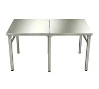Mesa Plegable de Acero Inoxidable, Mesa de Trabajo para preparación de Alimentos en cocinas comerciales, encimera Plegable, no Requiere Montaje, para Cocina doméstica, Garaje Comercial y ext
