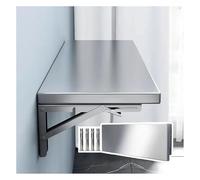 Mesa plegable de acero inoxidable montada en la pared, resistente al agua y ahorra espacio, para bar, cocina, baño, garaje (35 cm de ancho x 90 cm de largo)