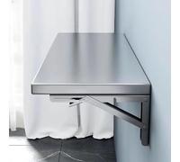 Mesa plegable de acero inoxidable para ahorrar espacio, escritorio flotante para espacios pequeños, multifuncional para cocina, comedor, computadora (150 x 35 cm)