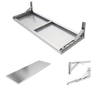 Mesa plegable de acero inoxidable para cocina y camiones de alimentos, estante de lavandería y concesión, escritorio flotante duradero para uso comercial en restaurantes y garajes