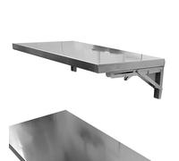 Mesa Plegable de Acero Inoxidable para Montaje en Pared. Banco de Trabajo Plegable para una fácil instalación y Limpieza. Mesa Plegable compacta (48" x 16").