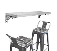 Mesa plegable de acero inoxidable para montar en la pared, estante de cocina para niños, perfecto para restaurantes, lavanderías de gas, 150 x 30 cm