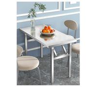 Mesa plegable de acero inoxidable resistente, mesa de trabajo portátil para cocina comercial, restaurante, preparación, utilidad, uso al aire libre, fácil instalación, diseño duradero