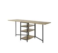 SoBuy Mesa Plegable de Almacenaje con 3 Estantes para Comedor Salón Mesa Auxiliar Escritorio Madera Ahorra Espacio FWT62-N ES