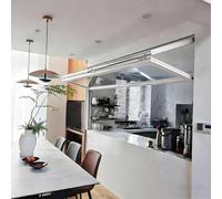 Mesa plegable de aluminio deslizante con vidrio templado y asa de apertura de 85° para exteriores, mesa de bar, diseño que ahorra espacio, color blanco, 32 pulgadas de ancho x 48 pulgadas de alto