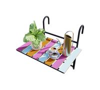 Mesa plegable de balcón petäjävesi pino/metal 60x40x58cm - multicolor [en.casa]