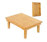Mesa plegable de bambú, bandeja de cama plegable con 4 patas, bandeja de servir de madera maciza, diseño que ahorra espacio, no requiere montaje