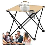 Mesa plegable de camping | Mesa plegable pequeña con 2 portavasos | Escritorio portátil al aire libre accesorio para senderismo, viajes, pesca, pícnic, jardín, casa