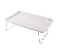 Mesa plegable de desayuno con soporte para laptop, escritorio multifuncional para oficina en casa, bandeja de servir blanca para comer, trabajar y leer