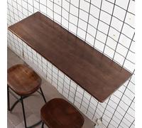 Mesa plegable de madera maciza montada en la pared, escritorio flotante que ahorra espacio con soporte de hierro para una fácil instalación en dormitorio, cocina, sala de estar, balcón, oficina