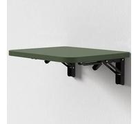 Mesa plegable de madera para ahorrar espacio, mesa compacta de hojas caídas para cocina pequeña y oficina, color verde oscuro (60 x 40 cm)