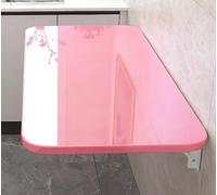 Mesa plegable de madera para balcón de 18 mm de grosor, para balcón, mesa flotante de 100 cm x 30 cm, diseño rosa elegante