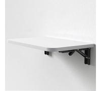 Mesa plegable de madera para montar en la pared, estante plegable para cocina pequeña y oficina, diseño compacto (blanco, 60 x 40 cm)