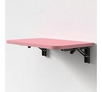 Mesa plegable de madera para montar en la pared, mesa plegable compacta para cocinas pequeñas y oficinas, estante que ahorra espacio (rosa, 60 x 40 cm)