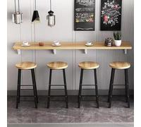 Mesa plegable de madera para montar en la pared, soporte de metal, estante de comedor, escritorio que ahorra espacio para sala de estar, dormitorio, oficina (nogal claro, 60 x 40 cm)