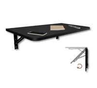 Mesa plegable de pared, 70 x 40 cm con esquinas redondeadas, mesa de comedor, mesa de cocina, mesa de bar, mesa de pared, mesa alta, mesa plegable para montaje en pared (Negro, 70x40 cm)