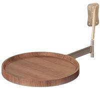 Mesa Plegable de Pared con Bandeja Redonda, Escritorio Extensible con Brazo de Metal y Estante Flotante Giratorio de 180° para Dormitorio y Sala de Estar(B)