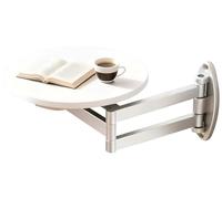 Mesa Plegable de Pared con Bandeja Redonda, Escritorio Flotante con Soporte de Hierro para Espacios PequeñOs, Hogar, Oficina, Comedor, Cocina, Bar(C)