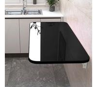 Mesa plegable de pared con hojas abatibles, escritorio que ahorra espacio para espacios pequeños y lavandería, color negro, 80 x 40 cm, perfecta para una vida compacta