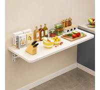 Mesa Plegable de Pared con Tablero de Madera Gruesa, Escritorio Abatible Ahorra Espacio para Espacios Pequeños, Mesa Flotante Resistente para Cocina, Lavandería, Balcón y Oficin white 60*30cm/23*11in