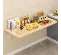 Mesa Plegable de Pared con Tablero de Madera Gruesa, Escritorio Abatible Ahorra Espacio para Espacios Pequeños, Mesa Flotante Resistente para Cocina, Lavandería, Balcón y Ofici yellow 60*30cm/23*11in