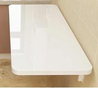 Mesa plegable de pared de 50 cm x 40 cm, 18 mm de grosor, de madera blanca, para balcón y cocina, ahorro de espacio, oficina flotante para el hogar y la oficina
