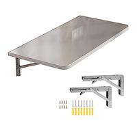 Mesa plegable de pared de acero inoxidable 304, mesa de comedor que ahorra espacio, mesa de bar de cocina, fácil instalación para uso doméstico y oficina
