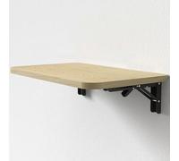 Mesa plegable de pared de madera para cocinas pequeñas y oficinas, color marrón claro, 60 x 40 cm, estante plegable versátil para espacios limitados