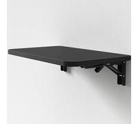 Mesa plegable de pared de madera que ahorra espacio, para cocina pequeña y oficina, color negro, 60 x 40 cm, versátil, ajustable, fácil de instalar