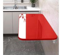 Mesa plegable de pared - Escritorio de ahorro de espacio para cocina, comedor, lavandería, oficina, 110 x 45 cm, color rojo, ideal para espacios pequeños y oficina en casa