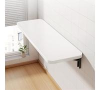 Mesa plegable de pared - Escritorio de bar retráctil que ahorra espacio para espacios pequeños, escritorio flotante ideal para oficina, dormitorio, baño o balcón (blanco, 30 x 120 cm)