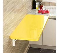 Mesa plegable de pared, escritorio de computadora abatible, mesa de comedor, escritorio flotante de pared, banco de trabajo para el hogar, bar, oficina, dormitorio, cocina (color: amarillo, tamaño: 80