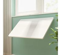 Mesa plegable de pared - Escritorio de hojas caídas que ahorra espacio, mesa de cocina de madera blanca y mesa de centro con estantería (40 x 40 cm) - Ideal para espacios pequeños