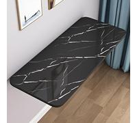 Mesa plegable de pared, escritorio de madera para laptop, ahorra espacio, grano de piedra negra, 120 x 50 cm, perfecto para sala de estar u oficina en casa, elegante diseño de mesa flotante
