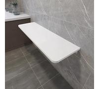 Mesa plegable de pared, escritorio flotante que ahorra espacio con soporte de estante de metal para espacios pequeños, perfecto para oficina en casa y vida compacta