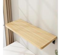 Mesa plegable de pared, escritorio que ahorra espacio para lavandería, garaje, hogar, oficina, cocina, comedor, acabado de madera cruda, 40 x 24 cm, banco de trabajo versátil